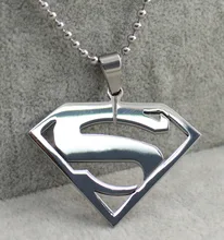 42mm Supergirl Superman Pendant Necklace in Stainless Steel Silver font b Gold b font 