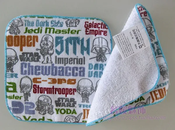15*15 см мультфильм милый Звездные войны йода Дарт Вейдер C-3PO шарф из чистого хлопка детский сад полотенце для рук полотенце для лица квадратное полотенце