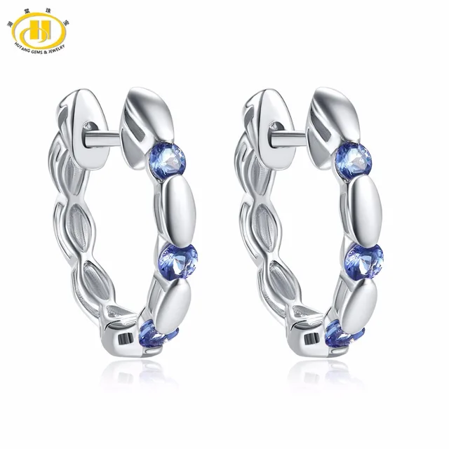 Hutang Natural Gemstone Tanzanite Stud Earrings Solid 925 Sterling Hutang Natural Gemstone Tanzanite Stud Earrings Solid 925 Sterling Silver Fine Jewelry For Women S Gift 2017