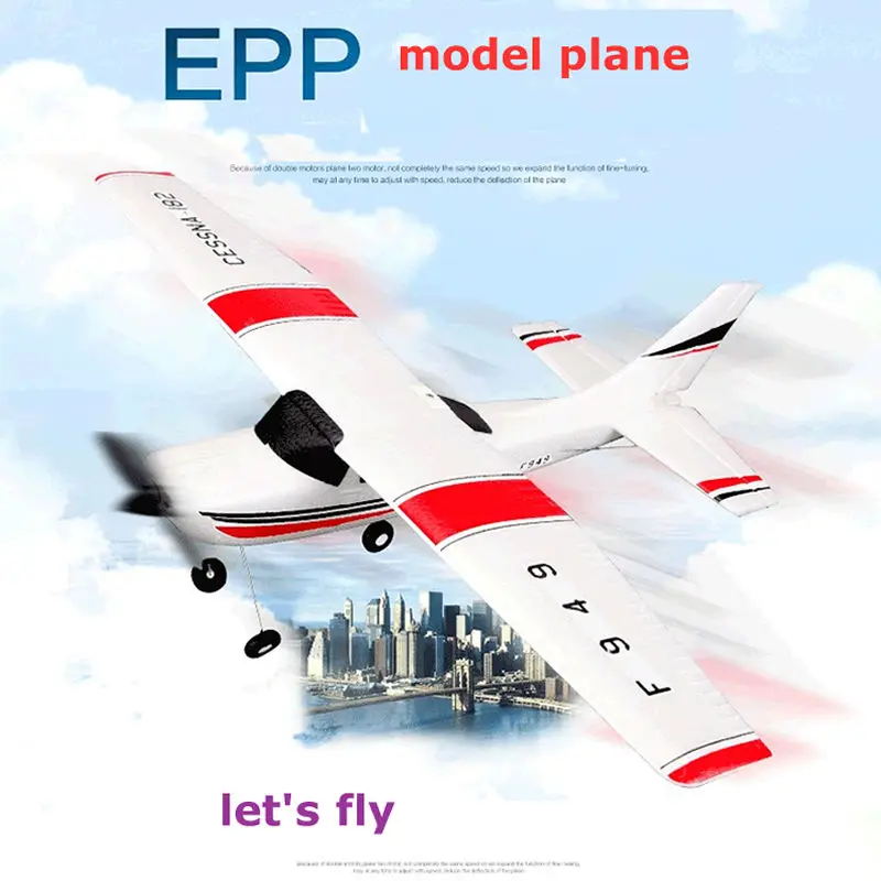 Wltoys F949 CESSNA-182 3 Channel 2.4G Control Airplane RC Airplane EPP Model Plane RTF 3 Coreless Motor Outdoor Drone FSWB