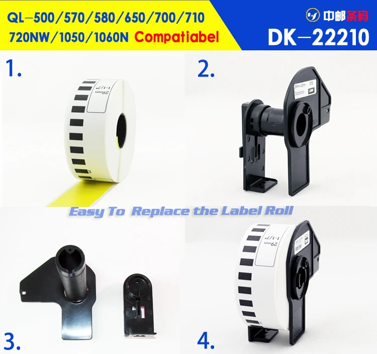 10rolls Брат Совместимые Желтый Цвет dk-22210 label 29 мм * 30.48 м Непрерывная Совместимость для принтера брат этикетки ql-570 /700