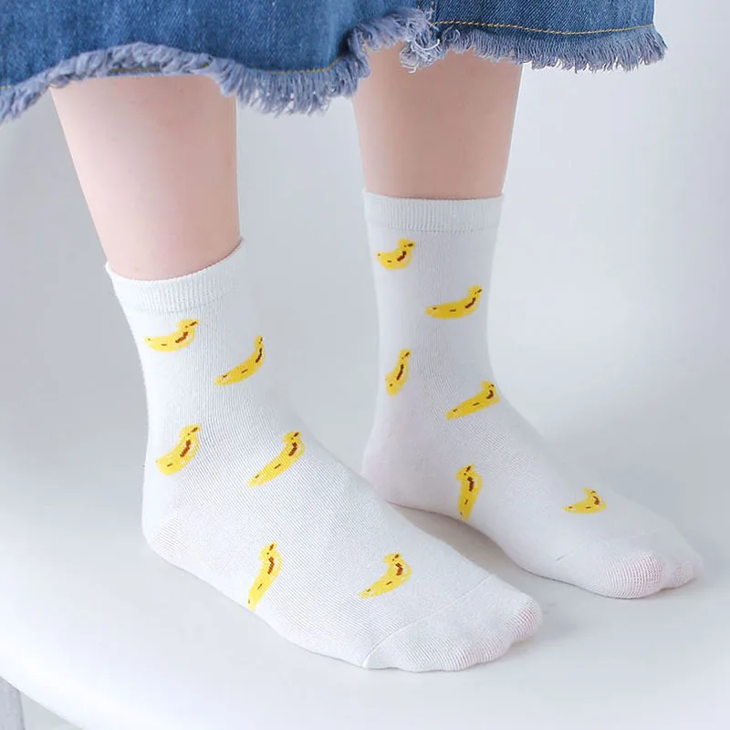 Творческий Kawaii Для женщин носки искусство Harajuku для девочек Забавный Прекрасный
