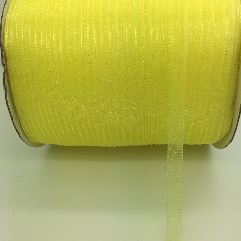 10 ярдов/лот 1/" 6 мм лента из органзы бант волосы для свадебного украшения, кружевных ремесел выбрать цвет - Цвет: Yellow