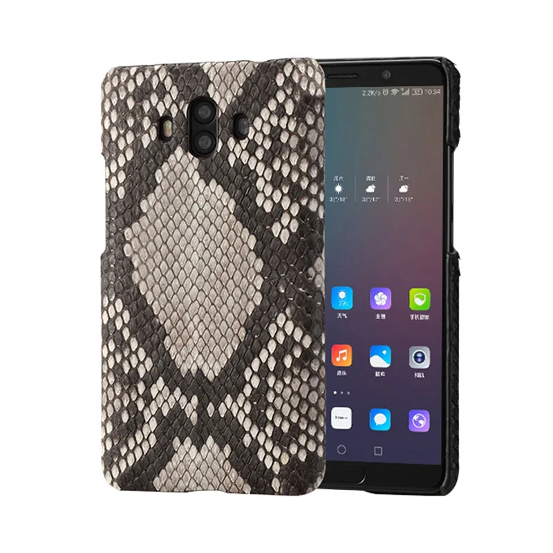 wangcangli For Huawei Mate 8 Luxury handmade real python Skin leather phone case Genuine Leather phone case