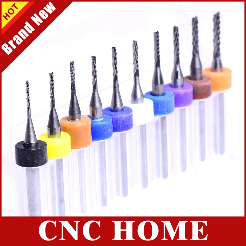 

0.8-2.0mm Tungsten Carbide End Mill Engraving Bits CNC Milling Cutter PCB Drill Bits Rotary Burrs 10pcs/lot Free Shipping