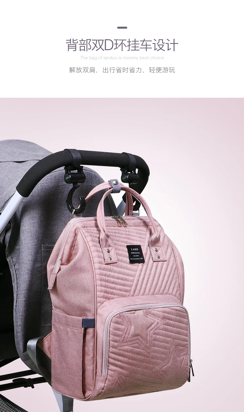LAND мама Пеленки сумки рюкзак коляска большой Ёмкость рюкзак для подгузников с USB кабель для маленьких сумка для прогулки с ребенком drop