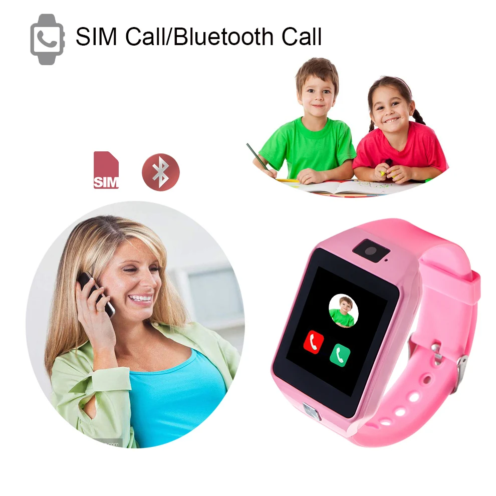 Детские Смарт часы DZ09 милые детские Bluetooth умные Поддержка SIM TF карта камера для