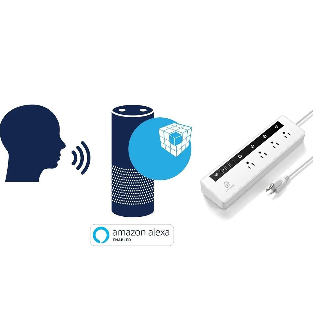 Smart Power Strip WiFi Remote Control 4AC+3USB Port US Plug Charger Accessories