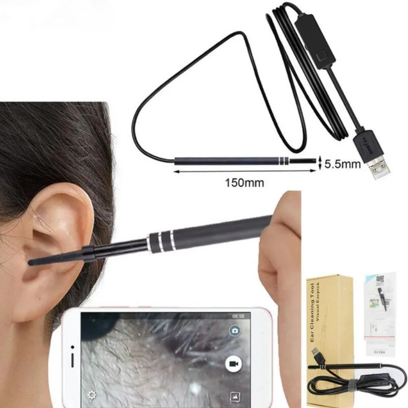 

2-in-1 USB Ear Cleaning Endoscope HD Visual Ear Spoon Multifunctional Earpick With Mini Camera Ear Health Care Cleaning Tool