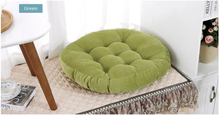Горячая японский стиль татами круглый сплошной цвет утолщение стул Подушка домашний пол Декор Cojines almofada