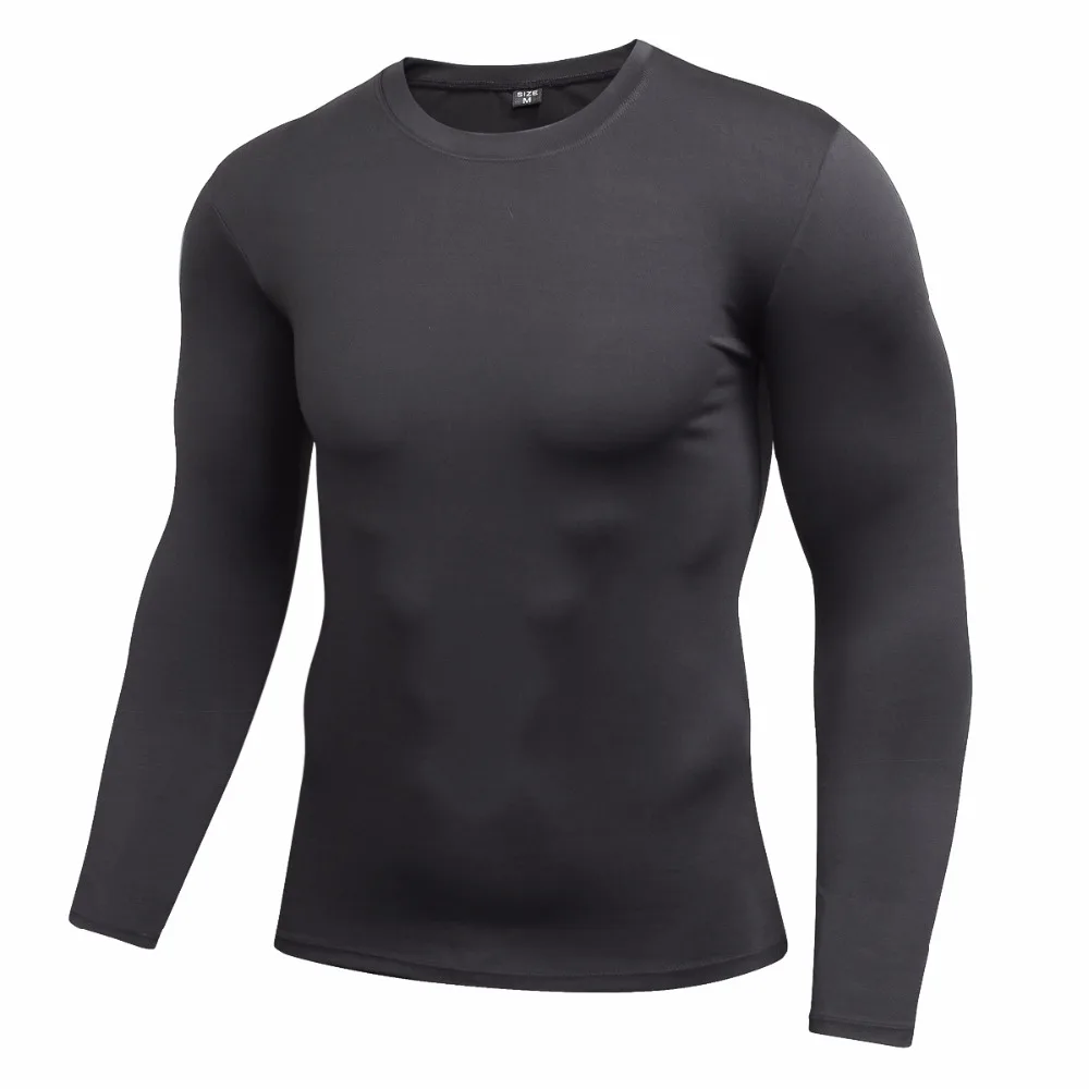 

Mens Quick Dry Fitness Compression Long Sleeve Runnning Shirt Baselayer Body Under Shirt Tight Sports Gym Wear Top Shirt