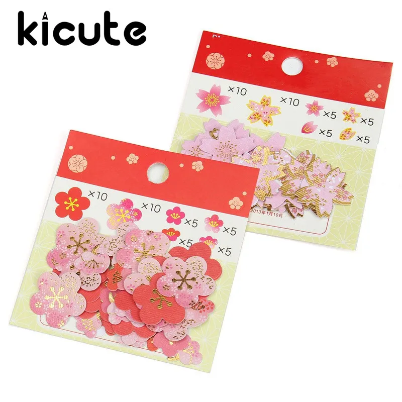 

Kicute New Plum Flower Cherry Blossoms Stationery Paper Stickers DIY Scrapbooking Hand Account Album Photo Diary Book Art Decor