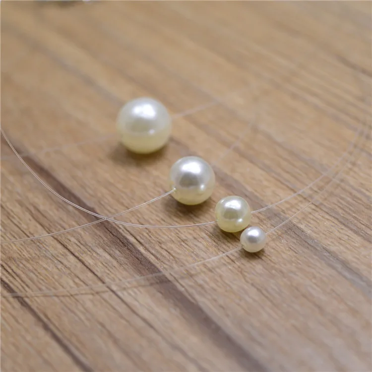 Initial Necklace Invisible Chain Necklace Choker Bib Women