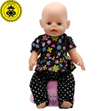 Baby Born Doll Clothes Floral Shirt + Trousers Suit Fit 43cm Zapf Baby Born 43cm Doll Accessories Best Birthday Gifts 044