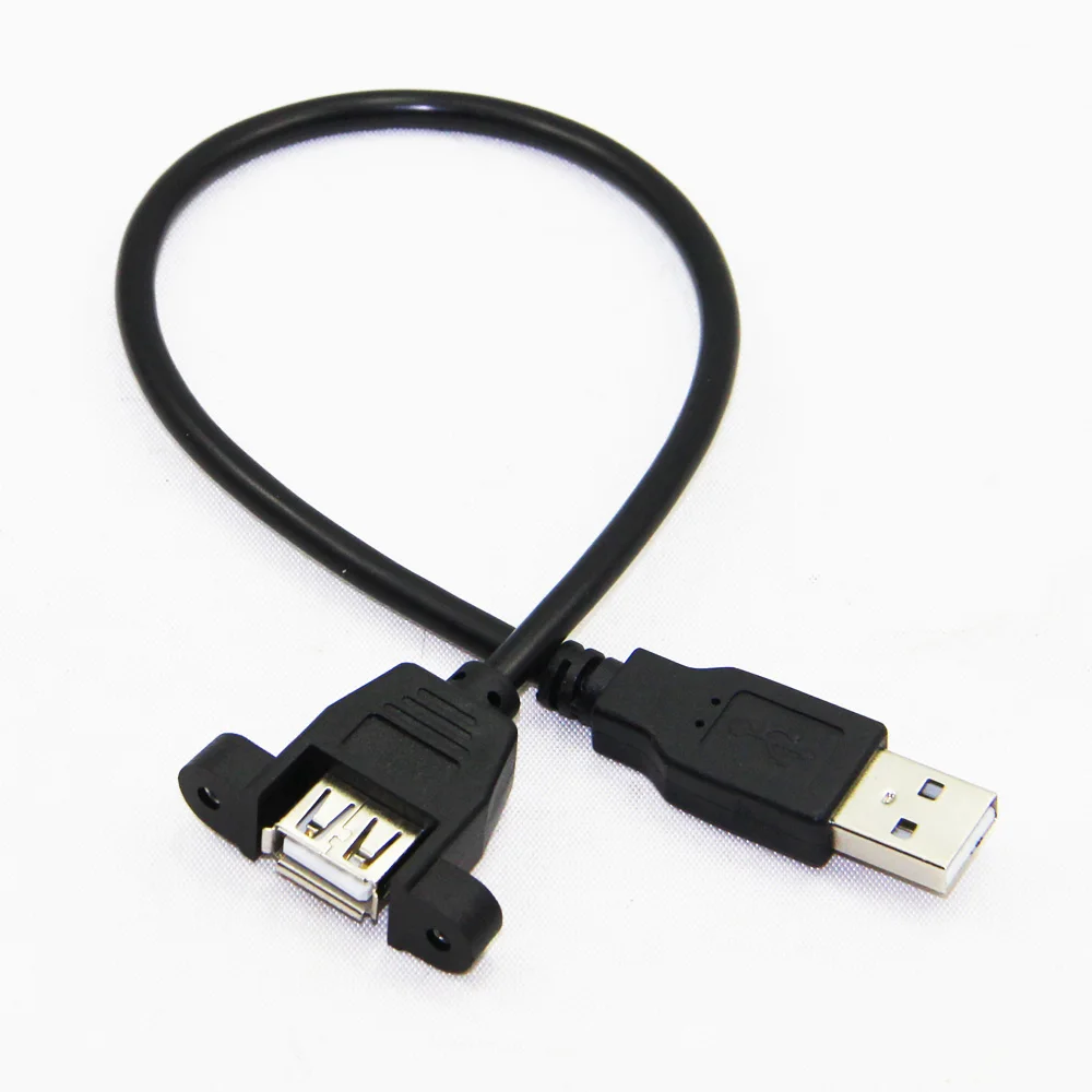 USB 2,0 кабель-удлинитель папа-мама с винтовым креплением на панель из фольги+ Плетеный экранированный удлинитель USB кабель Шнур питания для ПК ноутбука