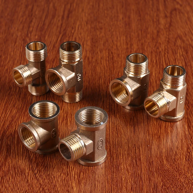 

Brass 1/2'' BSP Male Female Thread 20mm Tee 3 Way Pipe Fitting Connector 6 Type Adapter for Tube Connection