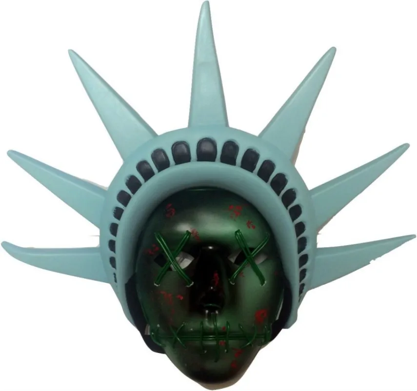 

EL wire Mask LED light Purge Mask Statue of Liberty Crowns Visors Caps Hat Head Headwear halloween latex costume cosplay larp