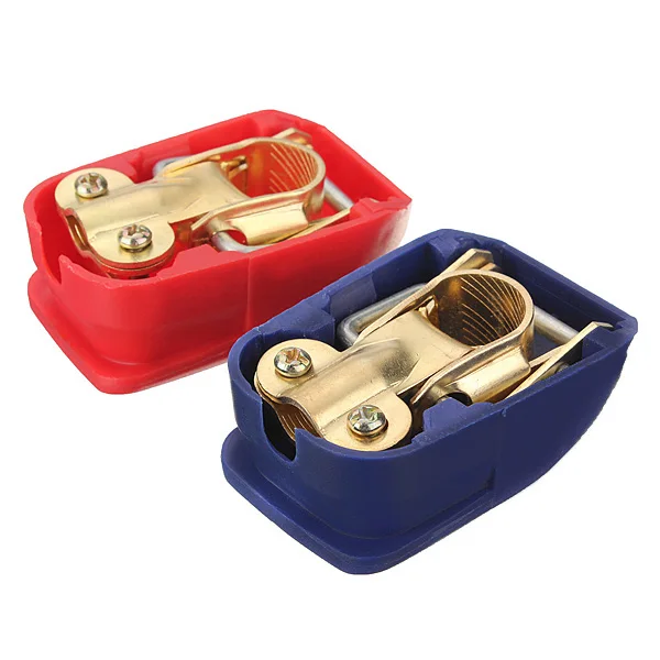 2Pcs 1 Pair Car Auto Caravan Boat Motorhome Quick Release Battery Terminals Clamps DC 12V Car Tools (1Blue+1Red)