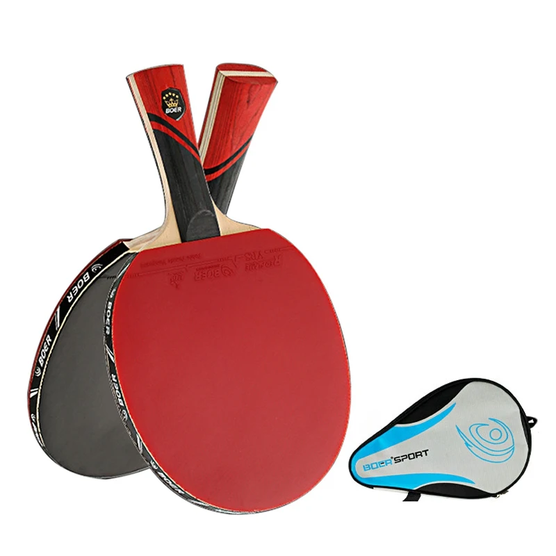 Table Tennis Racket Double Face Pimples in Racket Rubber Paddle Bat