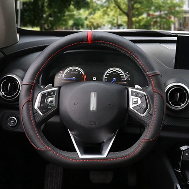 

Car Steering Wheel Cover D Shape Leather For Volkswagen Golf 6 7 Polo Lavida Sagitar Lamando Santana For Kia Sportage Optima K5