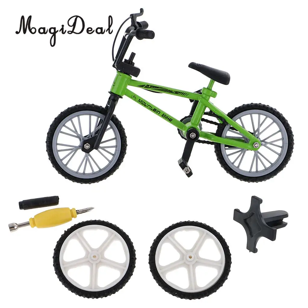 MIni Alloy Finger Mountain Bike Bicycle with Spare Tires for Children Kids Novelty Christmas Gift Collection Desk Table Decor