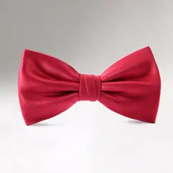 Высокое качество Новое поступление 2017 года Для мужчин мужские галстуки для свадьбы двойной ткани элегантные красные с бантом Роскошные
