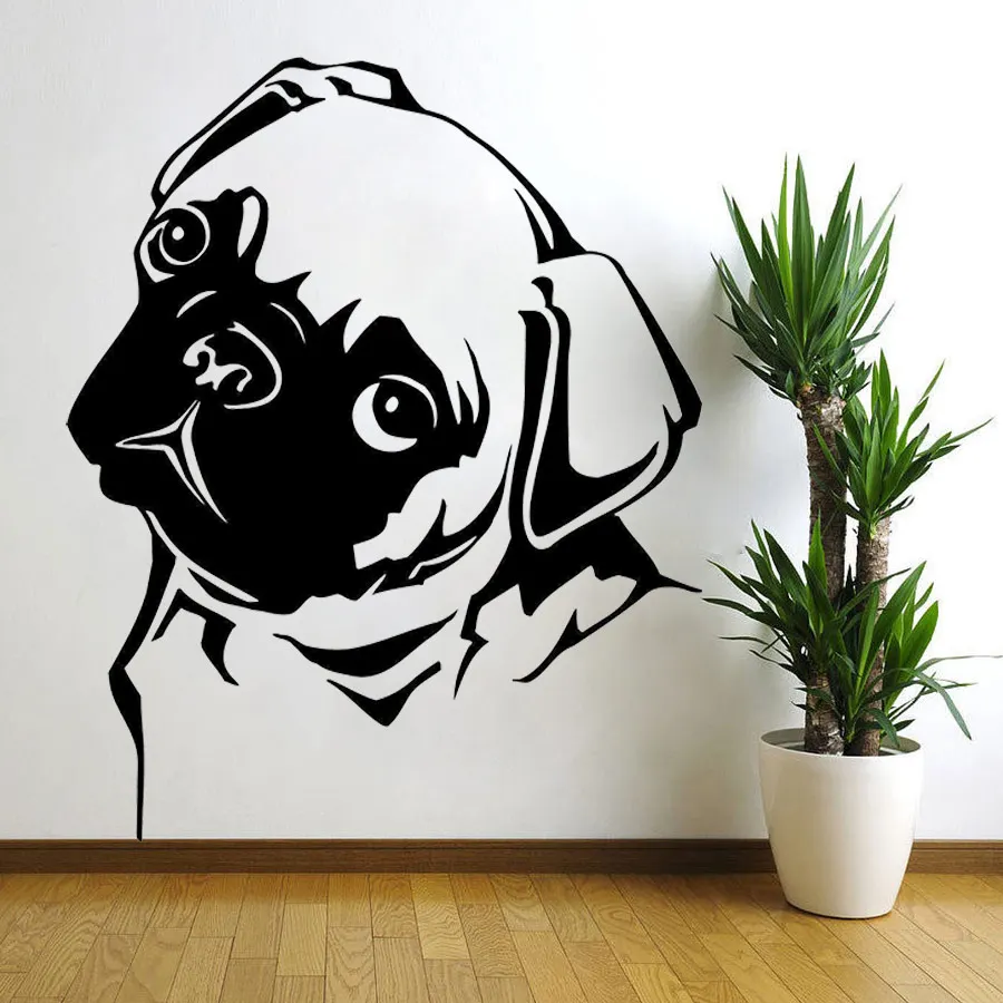 Buy Removable Waterproof Pet Pug Dog Vinyl Wall Art