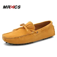 Men’s Suede Leather Casual Moccasins 38-45,Spring Summer Autumn Soft Loafers, Comfortable Daily Driving Walking Flat Shoes MRCCS