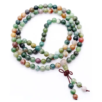 

2019 New Rhinestone Texture Popular 6mm 108 Prayer Tibetan India Buddhist Beads Mala Bless Bracelet Necklace