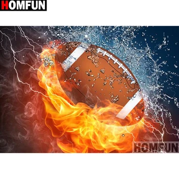 

HOMFUN Diamond Painting Cross Stitch "Football fire" Full Crystal Diamond Embroidery Needlework Craft Home Decor A13945