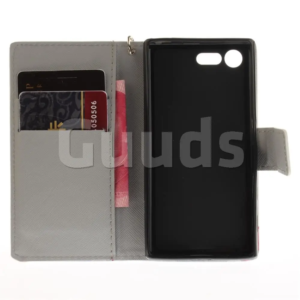 Siberian Tiger Hand Strap Leather Wallet Case for Sony Xperia X Compact X Mini