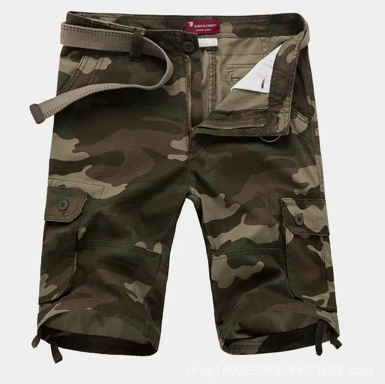 Лето уличные мужские спортивные хлопковые шорты пляжные камуфляжные армейские походные брюки-карго мешковатые короткие Брюки Большие размеры 30-44