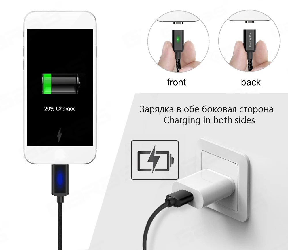 Магнитный кабель usb type C для iPhone samsung type C кабель быстрого зарядного устройства для мобильного телефона Магнитный кабель Micro USB зарядное устройство для передачи данных