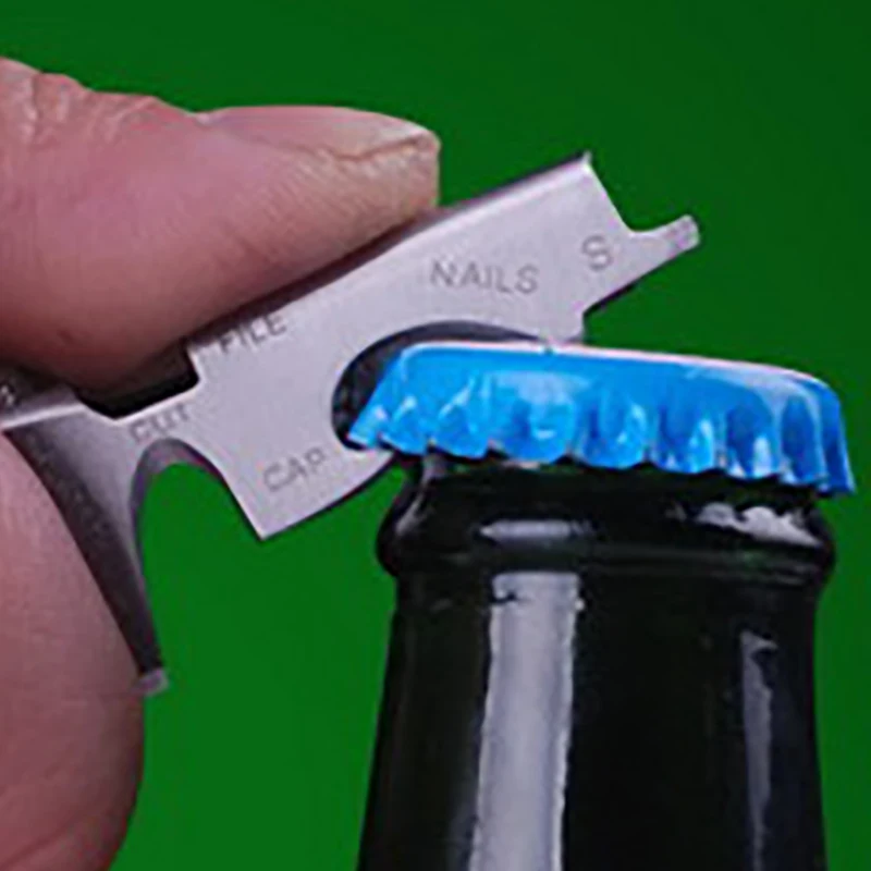 NEW 8 in 1 Bottle Opener Keychain Keyring Gadget multitool Key Clip Black CP 