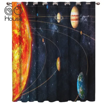 

CoCoHouse Solar System Window Treatments Curtains Valance Curtain Lights Living Room Bathroom Outdoor Indoor Fabric Swag Window
