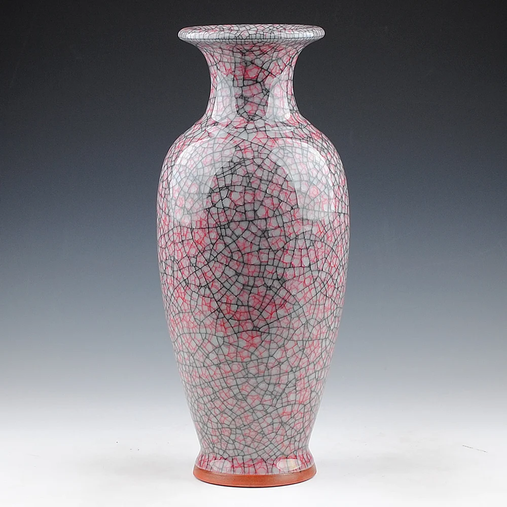 

Jingdezhen ceramics porcelain vases crack glaze antique fishtail modern fashion Home Furnishing living room decoration