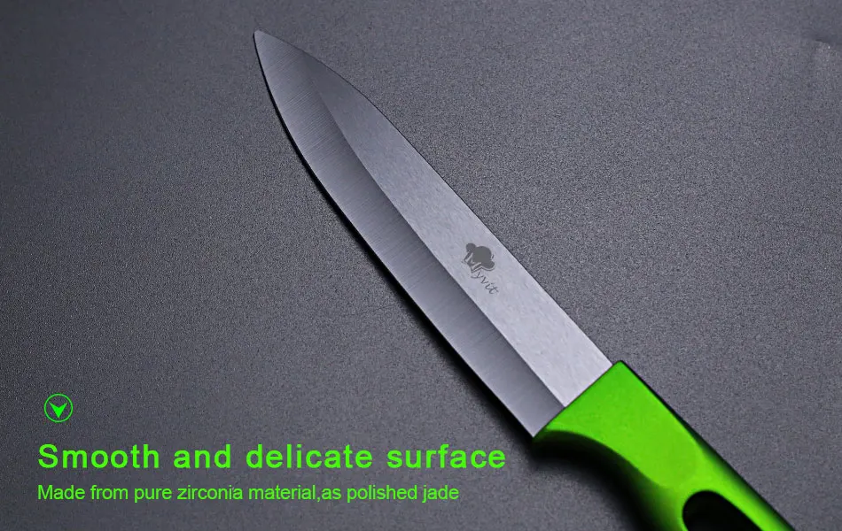 Высококачественный керамический нож, кухонный набор " 4" " дюймов, черное лезвие, зеленая ручка, кухонные ножи для очистки овощей и фруктов