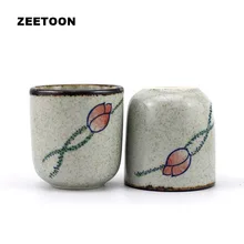 175 мл Винтаж в японском стиле грубая керамика чайная чашка Лотос ручной работы чайная чашка мастер чашка керамический чайный набор креативное украшение для дома