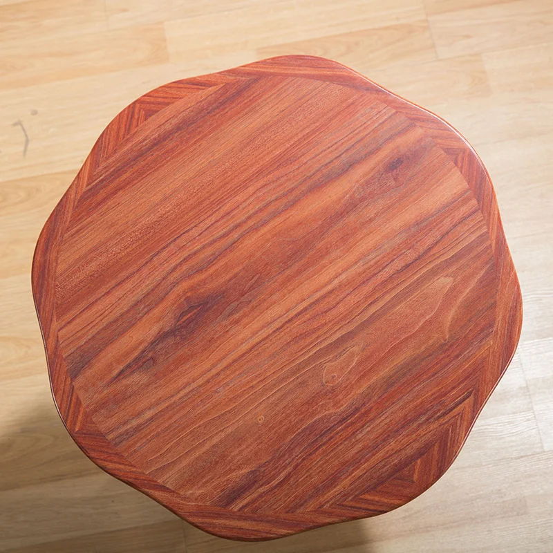 Round retro solid wood tea table antique furniture wooden self-contained end table minimalist suitable for the living room M226