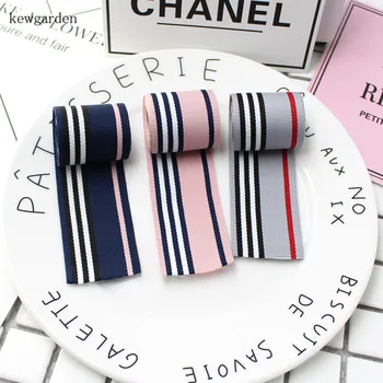 

Kewgarden 35mm 3.5cm Stripe Polyester Satin Ribbons Handmade Bowknot Yarn Ribbon DIY Riband Garment Accessories 5M/Lot