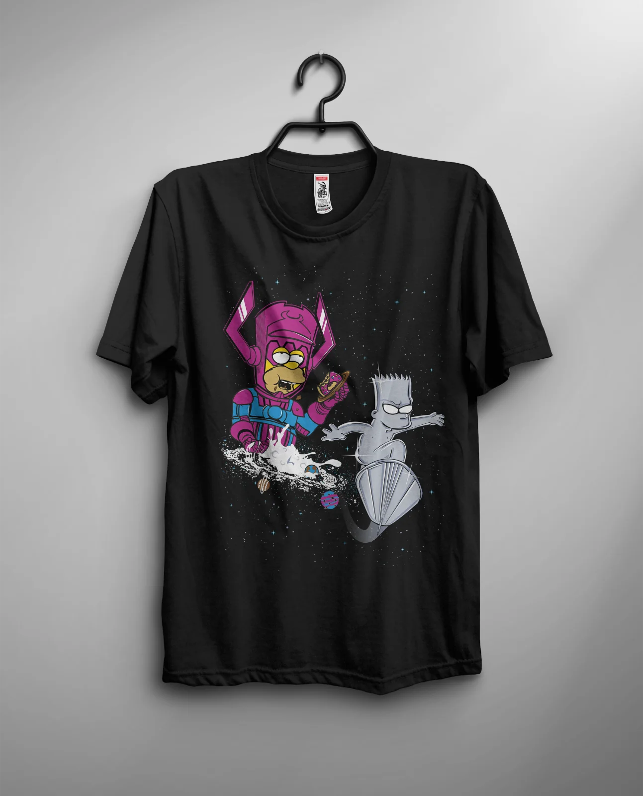 

The Rad Surfer T-shirt Simpson Silver Surfer Galactus Bart Homer Comics FUnny Men Cotton T-Shirt Printed T Shirt Top Tee
