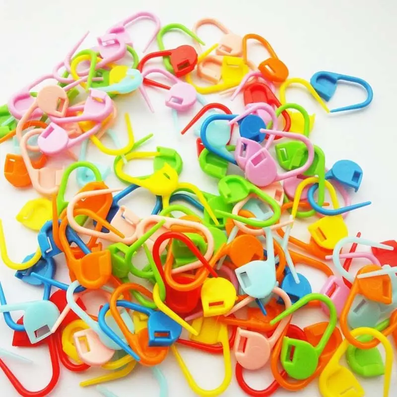 

100Pcs/set Colorful Plastic Knitting Crochet Locking Stitch Markers Crochet Latch Knitting Tools Needle Clip Hook Mixed Color