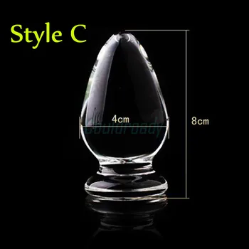 7 Size Glass Anal Dildo Butt Plug Anal Beads Erotic Sex Toy for Women Adult Products for Couples Crystal Glass Anus Massage Toys 5