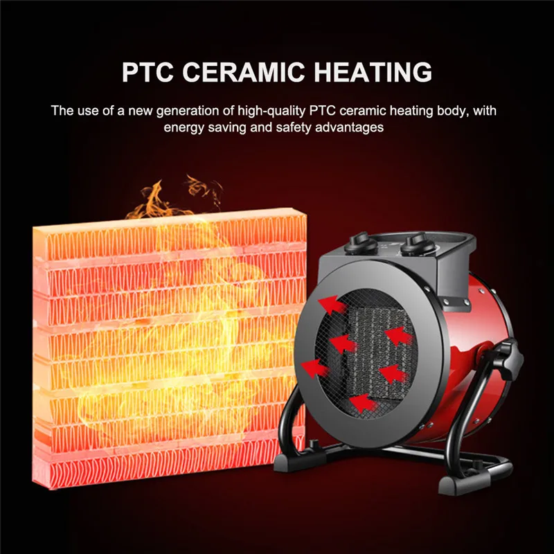 Mini Fan Heater Desktop Electric PTC Ceramic Quick Heating Air Household Comfortable Warm Air Blower 23KW Overheat Protection Energy-saving (3)