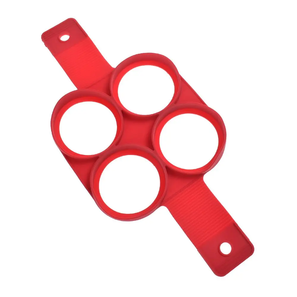 

4 Round Hole Silicone Egg Pancake Rings Christmas Baking Mat Chocolate Cake Mold Cookies Red Pie Maker for Round Flat Cake