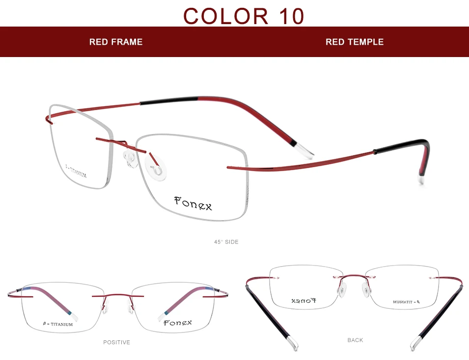 FONEX B титановая оправа для очков без оправы, женские сверхлегкие очки по рецепту, мужские высококачественные оптические очки для близорукости 9203