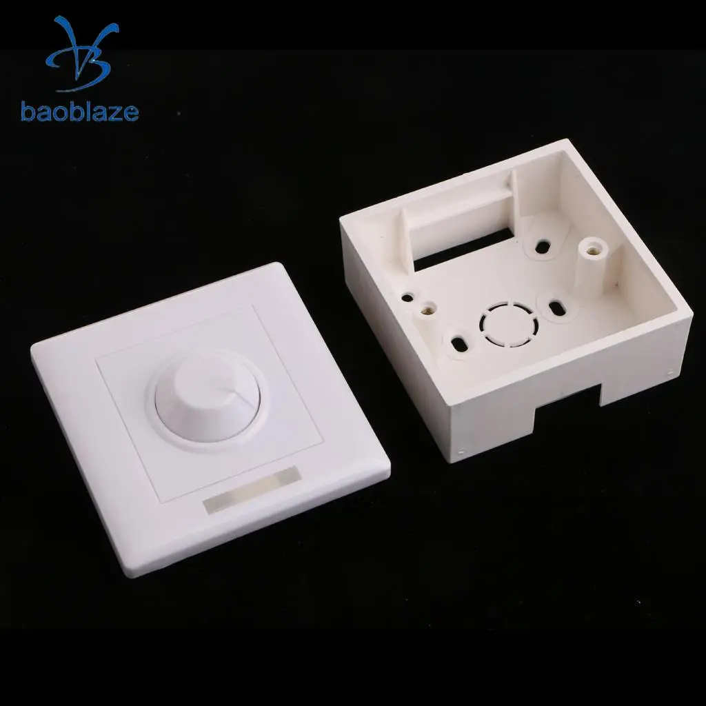 Baoblaze 1 Gang 1 Way 110-240V Lighting Dimmable CFL/LED Dimmer with Wallplate Socket with IR Controller 300W