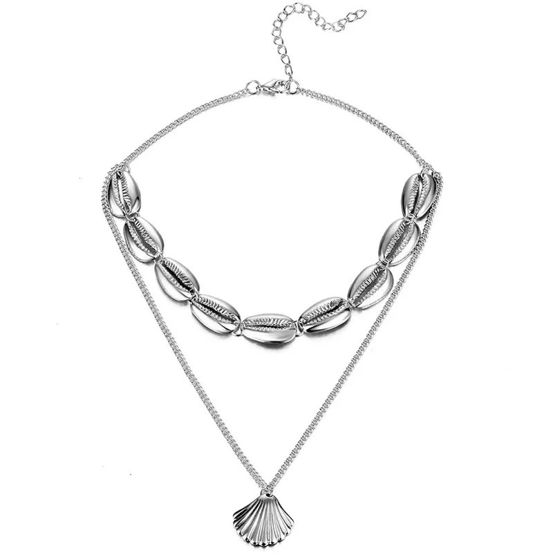 VKME модное многослойное ожерелье и Дамская Подвеска девушка золото серебро и ожерелье длинное ожерелье Бохо океанское ювелирное изделие - Окраска металла: N852-2