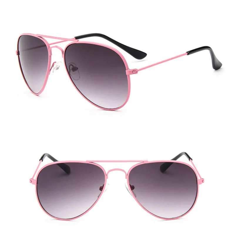 LeonLion, классические Винтажные Солнцезащитные очки для детей, цветные зеркальные очки для мальчиков/девочек, металлическая оправа, Детские милые уличные очки - Цвет линз: Pink Gray