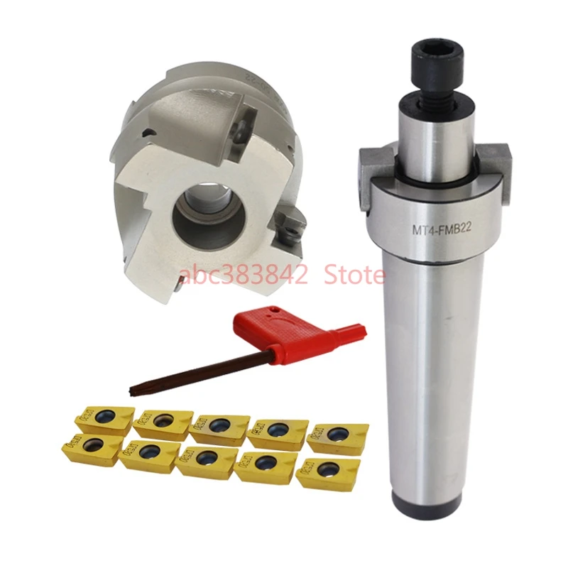 

Face Mill Holder MT4 FMB22 M16 + BAP400R 50 22 4T Face End Mill Cutter right angle + 10pcs APMT1604PDER Cemented Carbide Blade